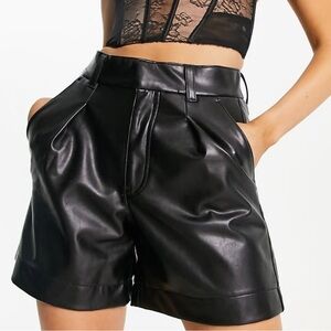 A&F Black Faux Leather Women's Shorts